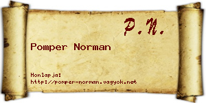 Pomper Norman névjegykártya